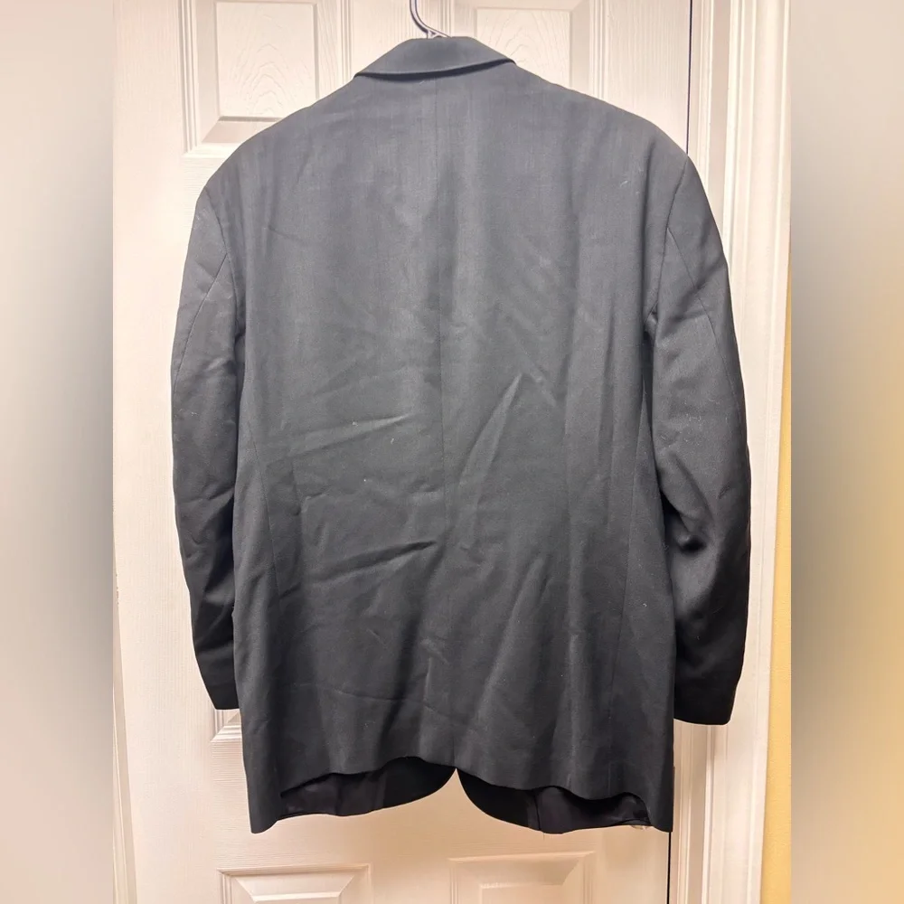 Andrew Fezza Men’s Black Suit Jacket – Super 80’s Worsted Wool (Size 40S)